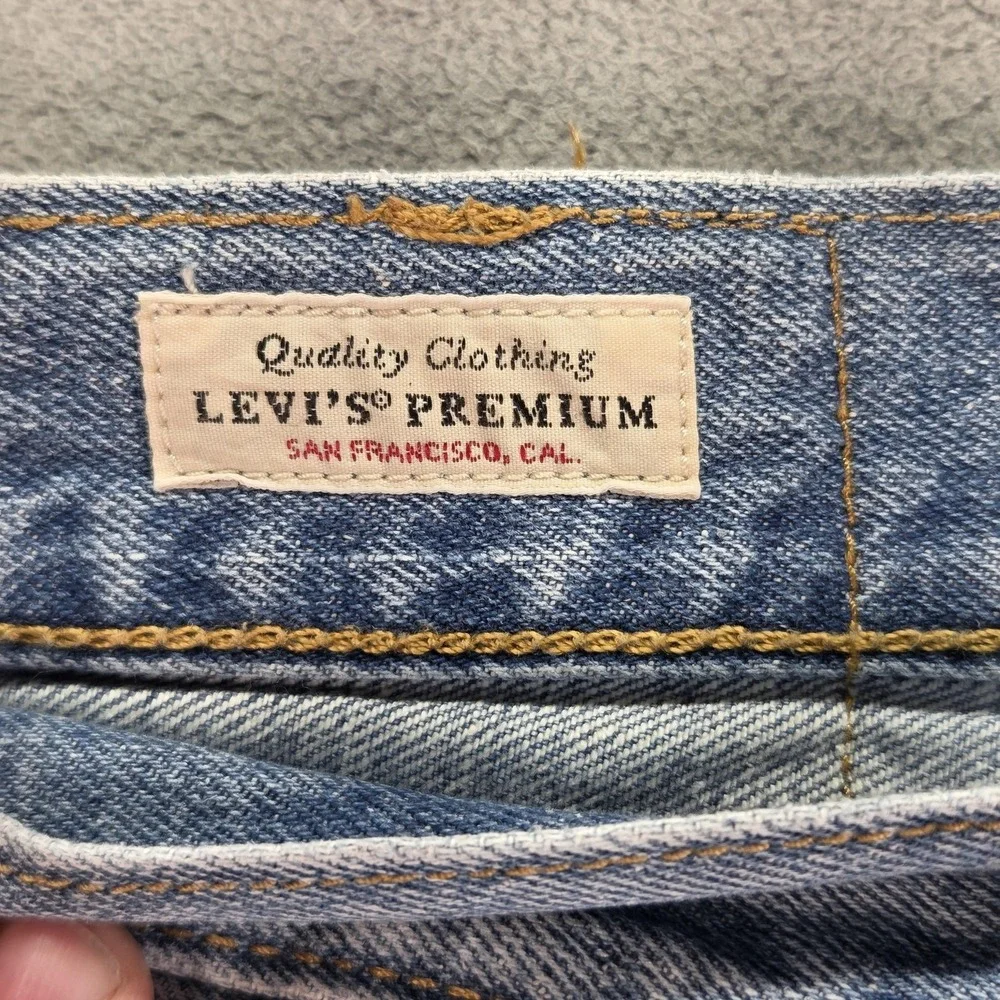 Levis 501 Jeans Mens Selvedge Blue Light Wash Slim Whiskers Thrashed‎ Fits 31x31